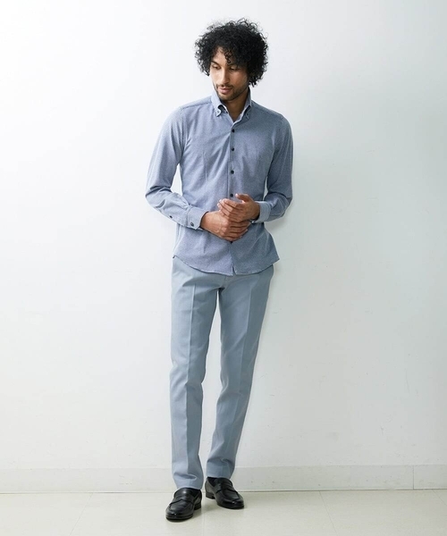 MICHEL KLEIN HOMME (ミッシェルクランオム)の「《日本製》千鳥柄イージーケアシャツ(シャツ/ブラウス・メンズ・ブラック/ベージュ/ブルー・MEDIUM/X-LARGE/LARGE)」の16枚目の写真