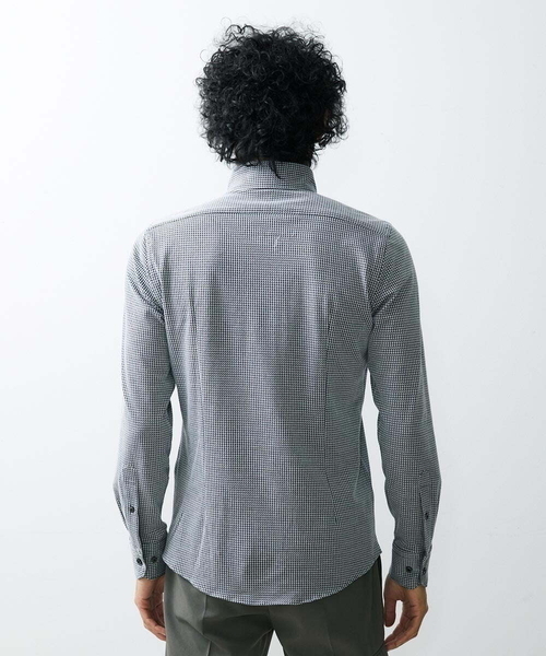 MICHEL KLEIN HOMME (ミッシェルクランオム)の「《日本製》千鳥柄イージーケアシャツ(シャツ/ブラウス・メンズ・ブラック/ベージュ/ブルー・MEDIUM/X-LARGE/LARGE)」の9枚目の写真
