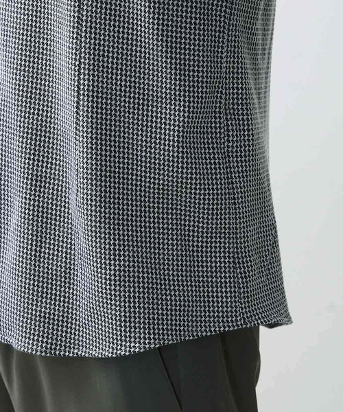 MICHEL KLEIN HOMME (ミッシェルクランオム)の「《日本製》千鳥柄イージーケアシャツ(シャツ/ブラウス・メンズ・ブラック/ベージュ/ブルー・MEDIUM/X-LARGE/LARGE)」の6枚目の写真