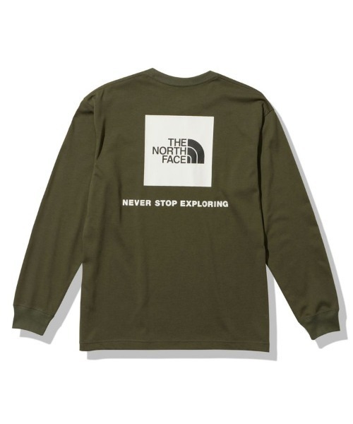 THE NORTH FACE(ザノースフェイス)の「THE NORTH FACE/ザ・ノース・フェイス ロングスリーブバックスクエアロゴティー UVケア バックプリントロンT NT32343(Tシャツ/カットソー・メンズ・グレー/ブラック/ネイビー/ホワイト/オリーブ・M/L/XL)」の4枚目の写真