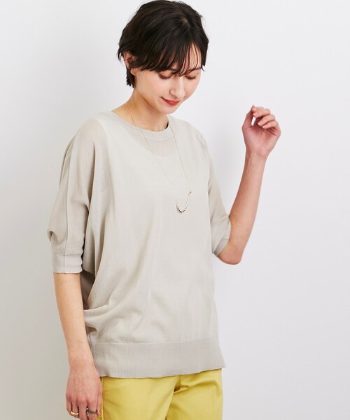 SHOO・LA・RUE（シューラルー）の「◆【時短コーデ/2点セット】シアードルマンニット＋タンクトップ（その他トップス・レディース・ブラック/ホワイト/グレー系/パープル系4/グリーン/イエロー・00）」の3枚目の写真