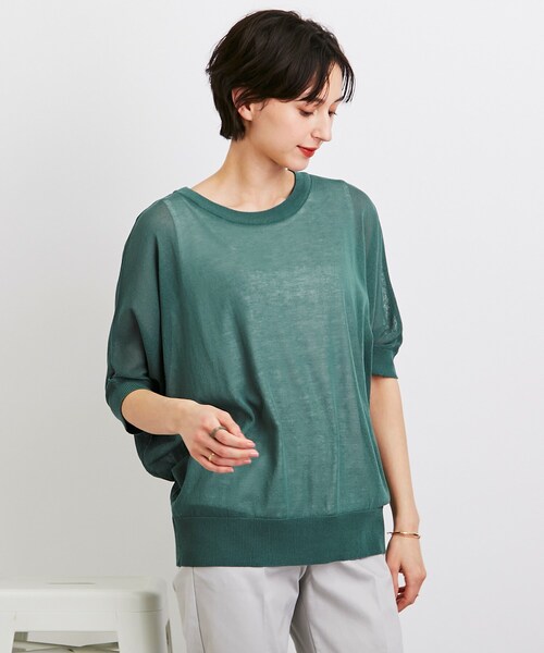 SHOO・LA・RUE（シューラルー）の「◆【時短コーデ/2点セット】シアードルマンニット＋タンクトップ（その他トップス・レディース・ブラック/ホワイト/グレー系/パープル系4/グリーン/イエロー・00）」の4枚目の写真