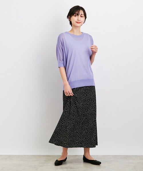 SHOO・LA・RUE（シューラルー）の「◆【時短コーデ/2点セット】シアードルマンニット＋タンクトップ（その他トップス・レディース・ブラック/ホワイト/グレー系/パープル系4/グリーン/イエロー・00）」の22枚目の写真