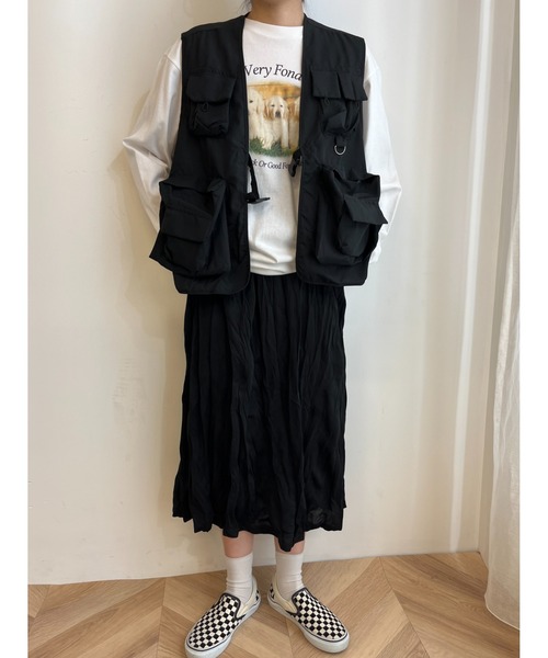 WC（ダブル シー）の「ミリタリーポケットベスト（ベスト・レディース・ピンク/ブラック・FREE）」の12枚目の写真