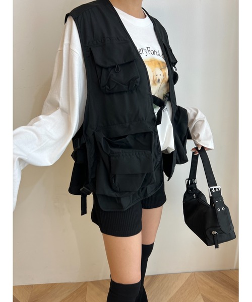 WC（ダブル シー）の「ミリタリーポケットベスト（ベスト・レディース・ピンク/ブラック・FREE）」の20枚目の写真