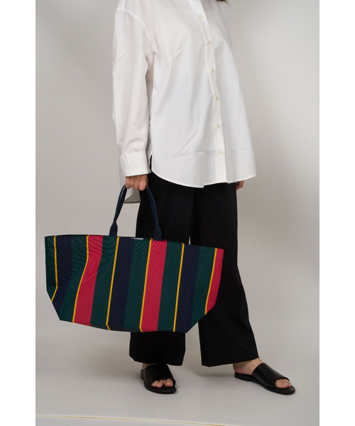 HOLLINGWORTH COUNTRY OUTFITTERS(ホリングワース カントリーアウトフィッターズ)の「【Hollingworth country outfitters/ホリングワース カントリーアウトフィッターズ】ラージトートバッグ ストライプ(トートバッグ・レディース・ネイビー系・FREE)」の8枚目の写真