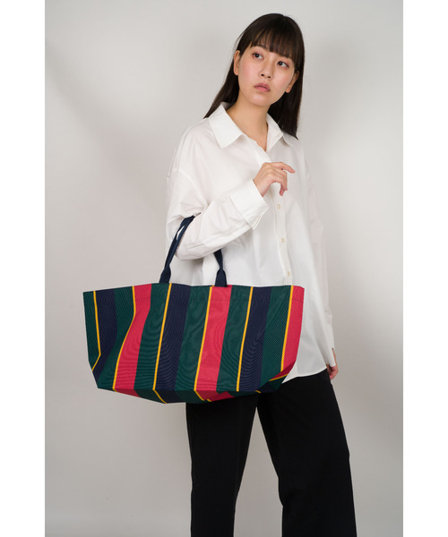 HOLLINGWORTH COUNTRY OUTFITTERS(ホリングワース カントリーアウトフィッターズ)の「【Hollingworth country outfitters/ホリングワース カントリーアウトフィッターズ】ラージトートバッグ ストライプ(トートバッグ・レディース・ネイビー系・FREE)」の6枚目の写真