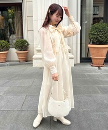 one after another NICE CLAUP | 【スタッフ考案】ボウタイロングワンピース(ワンピース)