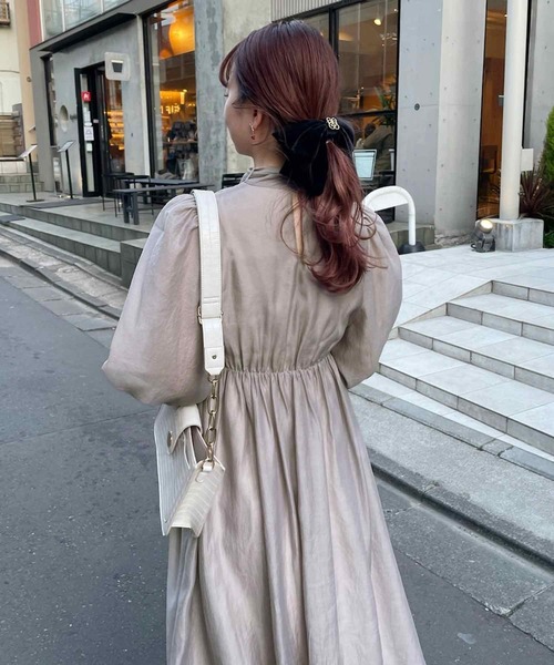 one after another NICE CLAUP(ワンアフターアナザーナイスクラップ)の「【スタッフ考案】ボウタイロングワンピース(ワンピース・レディース・アイボリー/ピンク/モカ・FREE)」の19枚目の写真