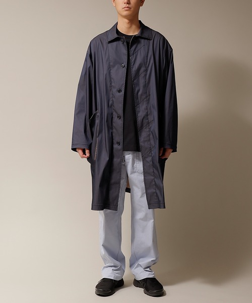 NUMBER (N)INE(ナンバーナイン)の「NUMBER (N)INE/ナンバーナイン BALMACAAN COAT/高密度ダブルフェイス配色バルマカーンコート(ステンカラーコート・メンズ・ネイビー/ブラック・3/4)」の13枚目の写真