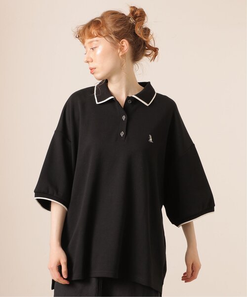 DOUBLE NAME（ダブルネーム）の「ミニ恐竜ワッペンポロシャツ（ポロシャツ・レディース・キナリ/グリーン/ブラック・FREE）」の22枚目の写真