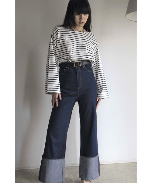 Yucca(ユッカ)の「ロールアップデニムパンツ(デニムパンツ・レディース・サックスブルー/ネイビー・SMALL/MEDIUM)」の16枚目の写真