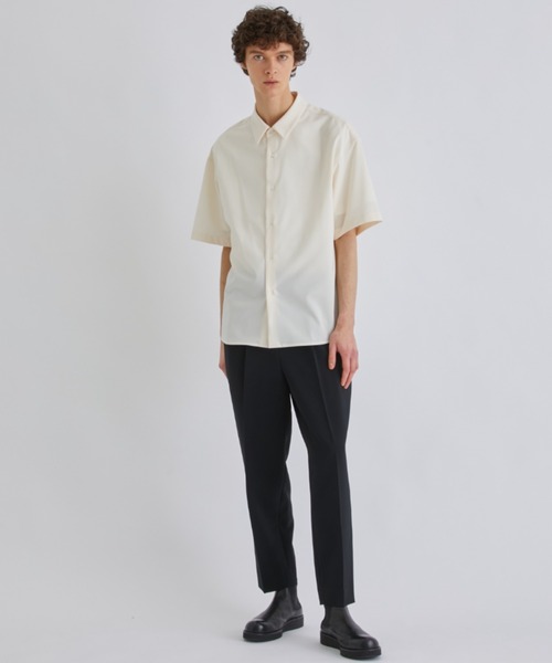 STUDIOUS（ステュディオス）の「【WEB限定】WORSTEX SHORT SLEEVE SHIRT/リラックスフィット ハーフスリーブシャツ（シャツ/ブラウス・メンズ・オフホワイト/ブラック/グレイッシュベージュ/ライトブルー/ダークグレー・1/2/3）」の7枚目の写真