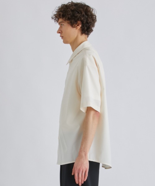 STUDIOUS（ステュディオス）の「【WEB限定】WORSTEX SHORT SLEEVE SHIRT/リラックスフィット ハーフスリーブシャツ（シャツ/ブラウス・メンズ・オフホワイト/ブラック/グレイッシュベージュ/ライトブルー/ダークグレー・1/2/3）」の10枚目の写真