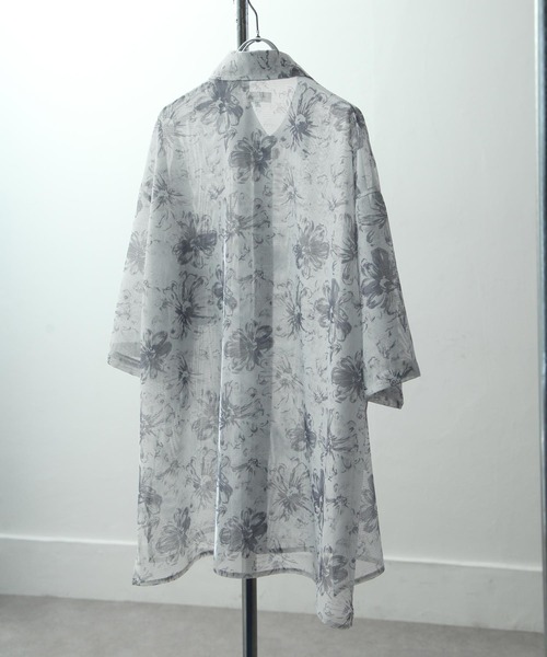 NILWAY（ニルウェイ）の「総柄オーバーサイズメッシュシアーシャツ（シャツ/ブラウス・メンズ・グレー系/ネイビー系/ネイビー系2/ブラック系/ネイビー系1・LARGE/MEDIUM）」の10枚目の写真