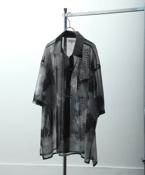 NILWAY（ニルウェイ）の「総柄オーバーサイズメッシュシアーシャツ（シャツ/ブラウス・メンズ・グレー系/ネイビー系/ネイビー系2/ブラック系/ネイビー系1・LARGE/MEDIUM）」の15枚目の写真