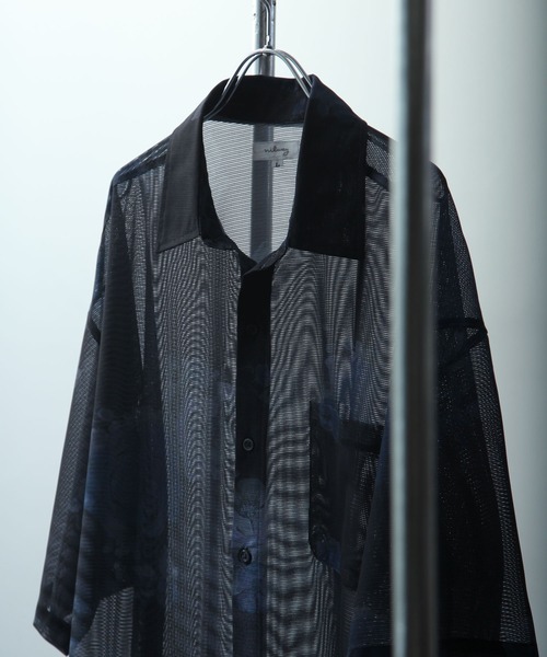 NILWAY（ニルウェイ）の「総柄オーバーサイズメッシュシアーシャツ