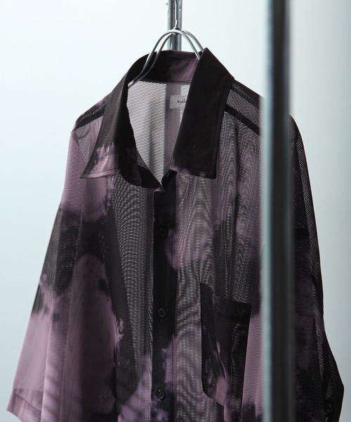 NILWAY（ニルウェイ）の「総柄オーバーサイズメッシュシアーシャツ（シャツ/ブラウス・メンズ・グレー系/ネイビー系/ネイビー系2/ブラック系/ネイビー系1・LARGE/MEDIUM）」の17枚目の写真