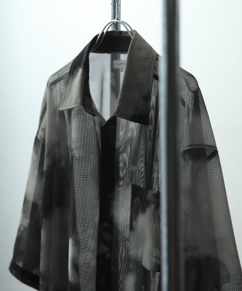 NILWAY（ニルウェイ）の「総柄オーバーサイズメッシュシアーシャツ（シャツ/ブラウス・メンズ・グレー系/ネイビー系/ネイビー系2/ブラック系/ネイビー系1・LARGE/MEDIUM）」の18枚目の写真