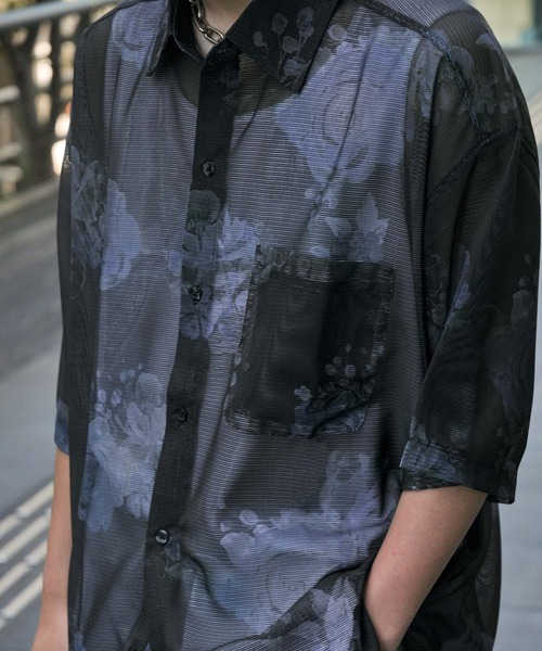 NILWAY（ニルウェイ）の「総柄オーバーサイズメッシュシアーシャツ