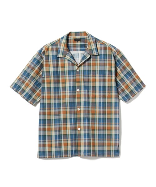 BEAMS(ビームス)の「BEAMS / ルーズフィット チェック オープンカラーシャツ(シャツ/ブラウス・メンズ・ブルー/ブラウン/オレンジ・M/L/XL/S)」の12枚目の写真