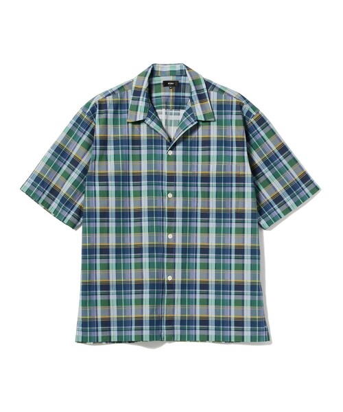 BEAMS(ビームス)の「BEAMS / ルーズフィット チェック オープンカラーシャツ(シャツ/ブラウス・メンズ・ブルー/ブラウン/オレンジ・M/L/XL/S)」の9枚目の写真