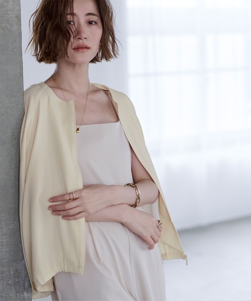 UR'S（ユアーズ）の「ﾊﾞﾙｰﾝｼﾙｴｯﾄｸﾙｰﾈｯｸﾌﾞﾙｿﾞﾝ（ブルゾン・レディース・アイボリー/ブラック/カーキ・L/S/M）」の9枚目の写真