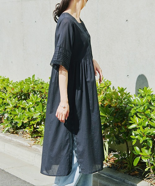 Fizz(フィズ)の「【Fizz/フィズ】 コットンボイル Vネックレース使いワンピース(ワンピース・レディース・ライトカーキ/オフホワイト/ブラック/グレイッシュベージュ・M)」の16枚目の写真