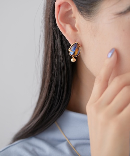 ear PAPILLONNER(イアパピヨネ)の「ヴィンテージガラス ドロップピアス(ピアス(両耳用)・レディース・シルバー/ゴールド・FREE)」の10枚目の写真