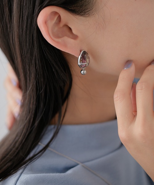 ear PAPILLONNER(イアパピヨネ)の「ヴィンテージガラス ドロップピアス(ピアス(両耳用)・レディース・シルバー/ゴールド・FREE)」の6枚目の写真
