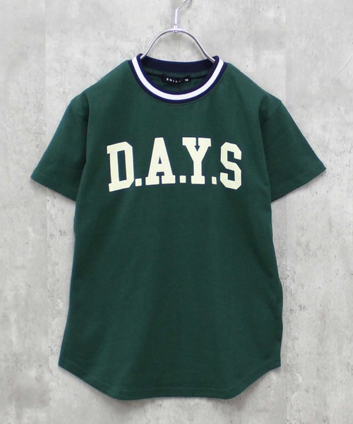 セール】ちょいゆるラインリブプリント半袖Tシャツ（Tシャツ