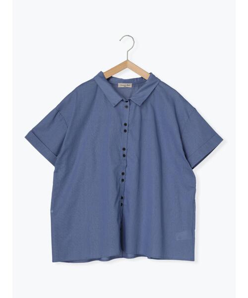 Samansa Mos2(サマンサ モスモス)の「二つ並びボタンシャツ(シャツ/ブラウス・レディース・グリーン/ネイビー/オフホワイト/レッド/イエロー/ブルー・F)」の5枚目の写真