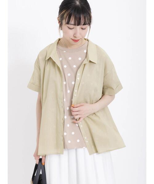 Samansa Mos2(サマンサ モスモス)の「二つ並びボタンシャツ(シャツ/ブラウス・レディース・グリーン/ネイビー/オフホワイト/レッド/イエロー/ブルー・F)」の7枚目の写真