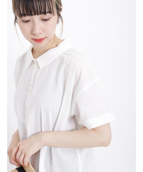 Samansa Mos2(サマンサ モスモス)の「二つ並びボタンシャツ(シャツ/ブラウス・レディース・グリーン/ネイビー/オフホワイト/レッド/イエロー/ブルー・F)」の13枚目の写真