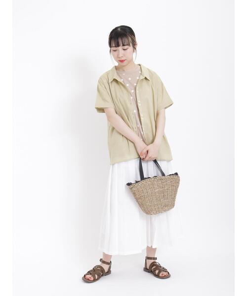 Samansa Mos2(サマンサ モスモス)の「二つ並びボタンシャツ(シャツ/ブラウス・レディース・グリーン/ネイビー/オフホワイト/レッド/イエロー/ブルー・F)」の16枚目の写真