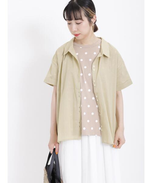 Samansa Mos2(サマンサ モスモス)の「二つ並びボタンシャツ(シャツ/ブラウス・レディース・グリーン/ネイビー/オフホワイト/レッド/イエロー/ブルー・F)」の17枚目の写真