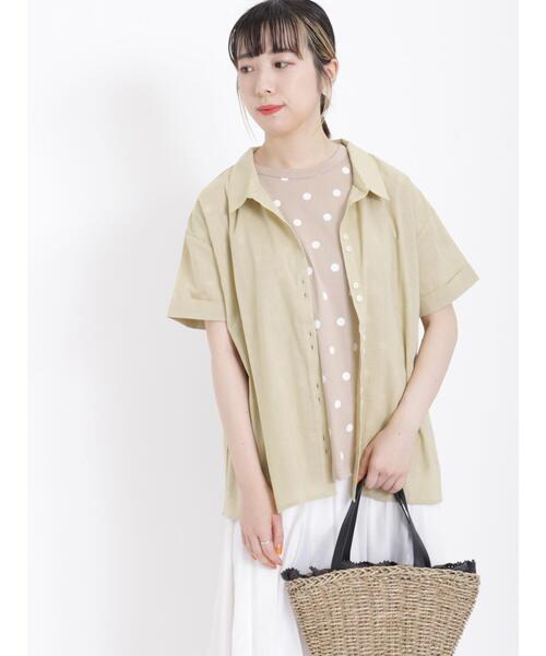 Samansa Mos2(サマンサ モスモス)の「二つ並びボタンシャツ(シャツ/ブラウス・レディース・グリーン/ネイビー/オフホワイト/レッド/イエロー/ブルー・F)」の18枚目の写真