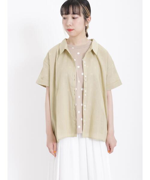Samansa Mos2(サマンサ モスモス)の「二つ並びボタンシャツ(シャツ/ブラウス・レディース・グリーン/ネイビー/オフホワイト/レッド/イエロー/ブルー・F)」の19枚目の写真