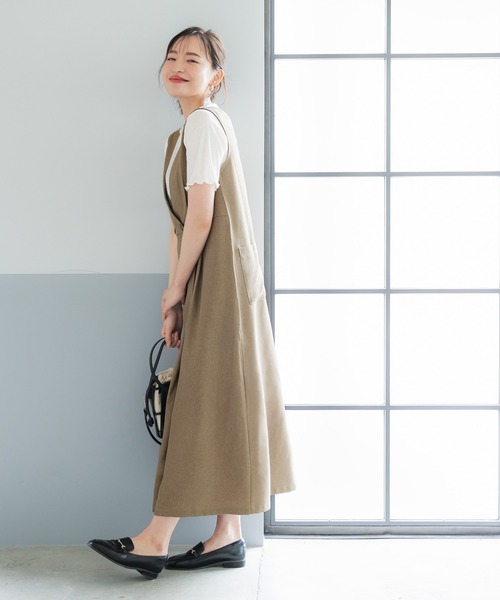 coca(coca)(コカ)の「前後2WAYリネンライクワンピース(ワンピース・レディース・ブラック/ブラウン・M/L)」の3枚目の写真