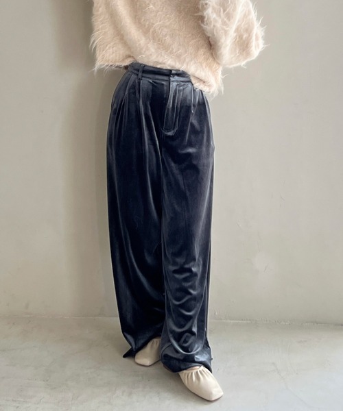 Olu.（オルドット）の「オリジナルベロアパンツ（その他パンツ・レディース・ピンク/ブラウン/チャコールグレー・2/1/0）」の2枚目の写真