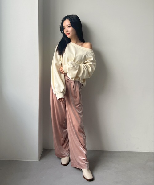 Olu.（オルドット）の「オリジナルベロアパンツ（その他パンツ・レディース・ピンク/ブラウン/チャコールグレー・2/1/0）」の8枚目の写真