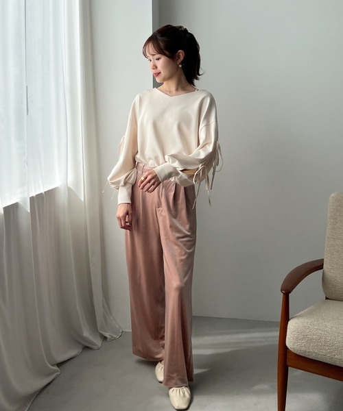 Olu.（オルドット）の「オリジナルベロアパンツ（その他パンツ・レディース・ピンク/ブラウン/チャコールグレー・2/1/0）」の4枚目の写真