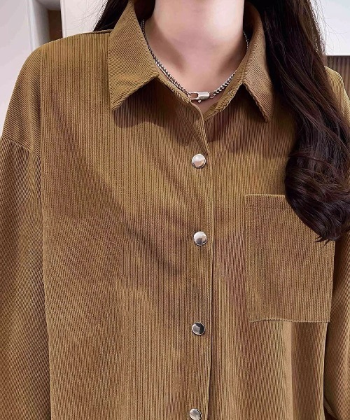 Riff（リフ）の「オーバーシャツ（シャツ/ブラウス・レディース・ブラック/パープル/キャメル・M/L/XL）」の17枚目の写真