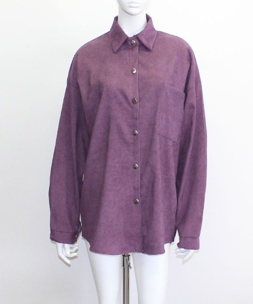 Riff（リフ）の「オーバーシャツ（シャツ/ブラウス・レディース・ブラック/パープル/キャメル・M/L/XL）」の4枚目の写真
