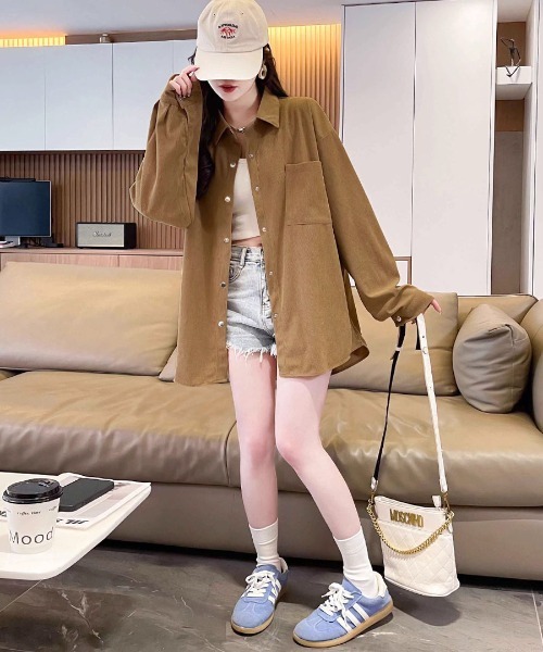 Riff（リフ）の「オーバーシャツ（シャツ/ブラウス・レディース・ブラック/パープル/キャメル・M/L/XL）」の19枚目の写真