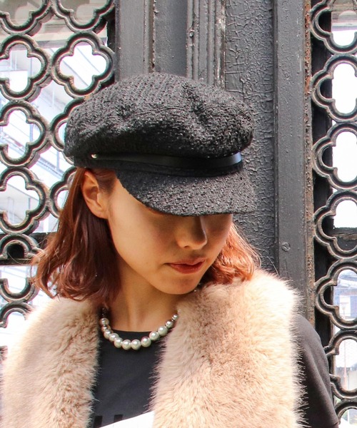 Casselini（キャセリーニ）の「ポイントレザーキャスケット（キャスケット・レディース・ブラック/アイボリー/チェック・FREE）」の7枚目の写真