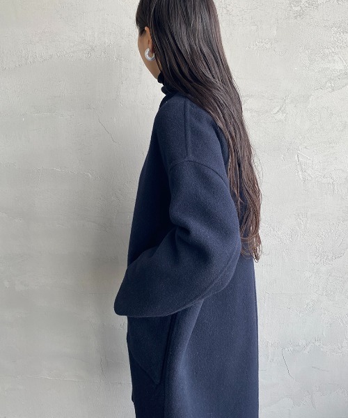 LE GLAZIK 濃紺　ウール　ショート　ゆったり　ダッフル　コート e8bec4e702e1e0af2e950753f9da12
