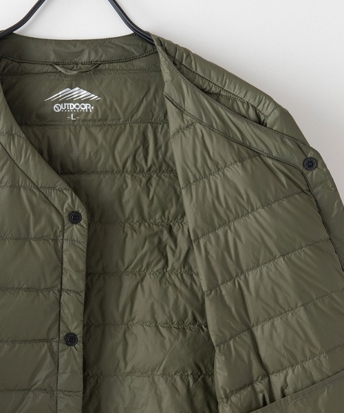 OUTDOOR PRODUCTS（アウトドアプロダクツ）の「【OUTDOOR PRODUCTS/アウトドアプロダクツ】インナーダウンジャケット　洗濯可能　撥水　抗菌　防臭　静電防止　防風　透湿機能　パッカブル仕様（ダウンジャケット/コート・メンズ・ブラック/チャコールグレー/カーキ・X-LARGE/MEDIUM/LARGE）」の10枚目の写真
