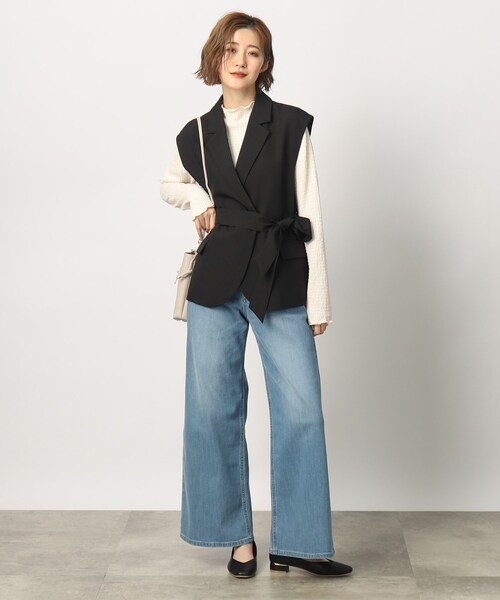 grove（グローブ）の「◆ベルト付きで更にブラッシュアップ♪トレンドイチオシのジレ（ベスト・レディース・ブラック/ナチュラル・02/01/03）」の12枚目の写真