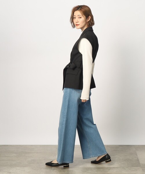 grove（グローブ）の「◆ベルト付きで更にブラッシュアップ♪トレンドイチオシのジレ（ベスト・レディース・ブラック/ナチュラル・02/01/03）」の6枚目の写真